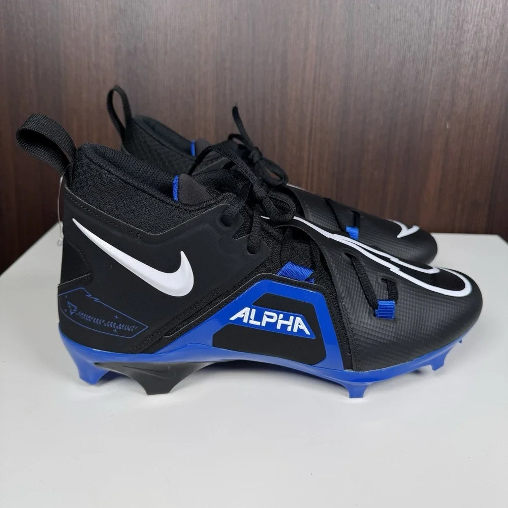 Nike Alpha Menace Pro 3 Football Cleats Black Blue CT6649-007 Men Size 11